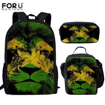 

FORUDESIGNS Jamacia Flag Print Teenager School Bags Set for Primary School Backpack Students Large Capacity Multi Purpose Bags