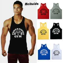 Летняя летняя майка для спортзала футболка брус, бодибилдинг Y-Back Tanktop фитнес для мышц мужские майки майка жилет