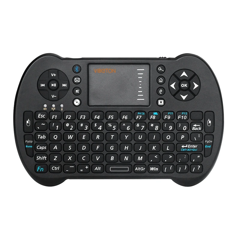 Viboton S-501-BT Bluetooth Английский мини небольшой размер беспроводная клавиатура легкий 2,4 ГГц мультимедийная клавиатура с тачпадом для La