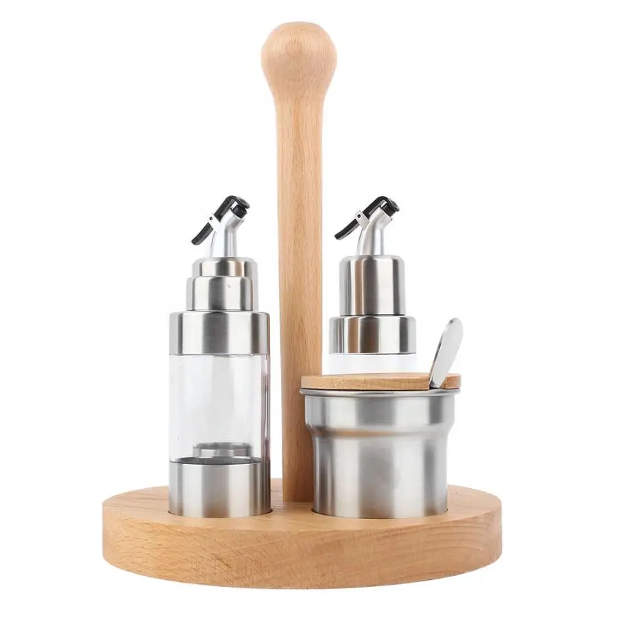 Spice Jar Kitchen Household Wood Spice Jar Set Pepper Shaker Pepper Bottle Kitchen Storage
