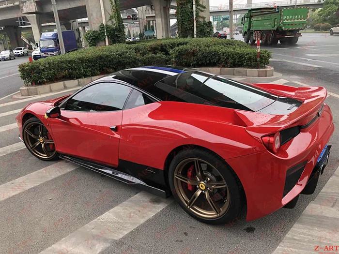 Z-ART из углеродного волокна боковые юбки для Ferrari 458 высокого качества углеродного волокна боковой спойлер для Ferrari 458 углеродного волокна боковые губы