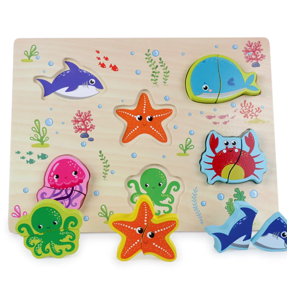 3D Wooden Jigsaw Puzzle Pairing Toys Educational Parent-children Interaction Toy for Children
