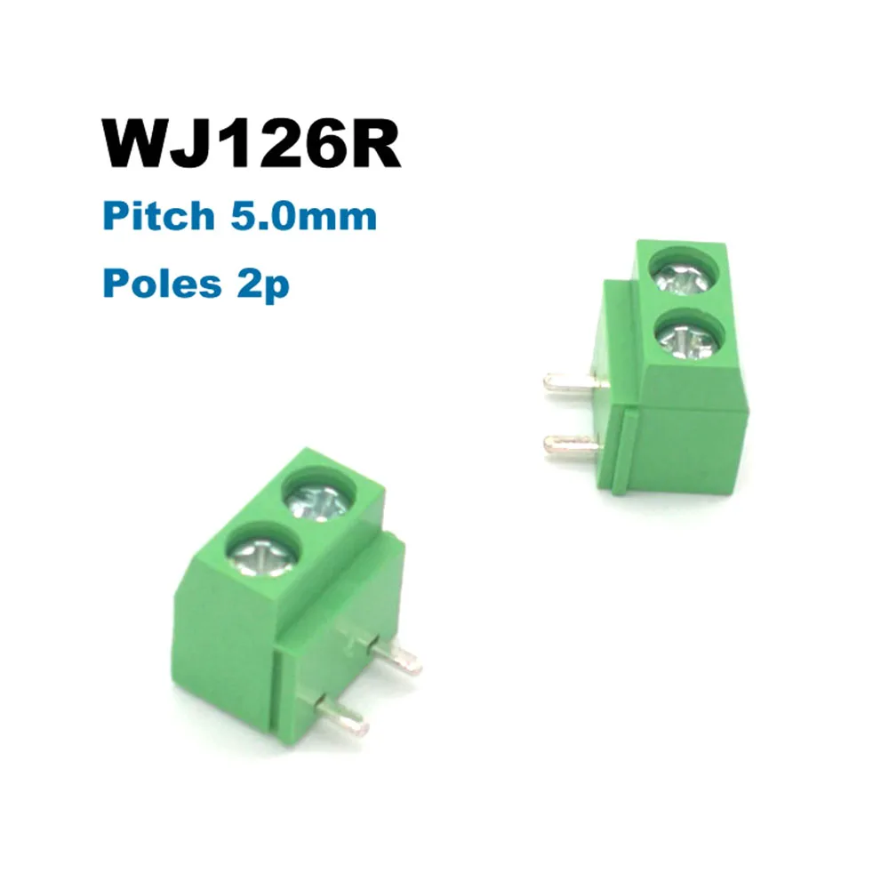 Шаг 5 0 мм Винт PCB Клеммная колодка соединитель прямоугольный штырь 2P 3P WJ126R Morsettiera