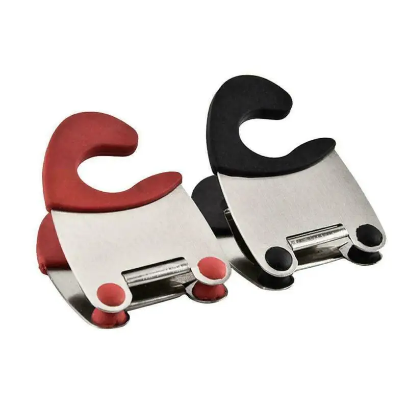 

1Pcs Stainless Steel Pot Side Clips Anti-scalding Spoon Holder Kitchen Gadgets Rubber Convenient Utensils Rest Kitchen Tools