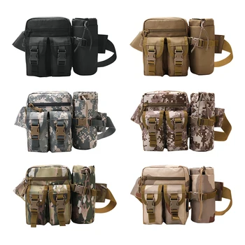 

Camouflage Kettle Waist Bag Men Outdoor Sport Camping Multi-function Fanny Pack with Water Bottle Pocket Travel Waist Money Belt