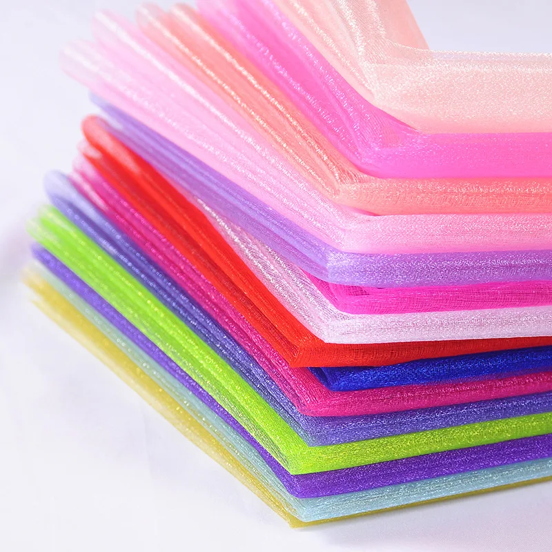 4.5m/Lot Romantic Snow Thin Yarn Wedding Arches Sheer Crystal Organza Tulle Fabric for Wedding Birthday Party New Year Decor A55