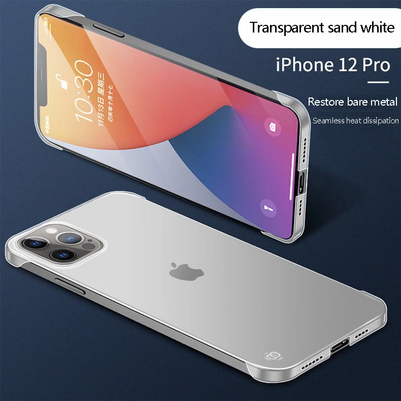 Ultra Thin Transparent For Apple iPhone 13 12 Mini 11 Pro Max X Xr XS 7 8 Plus SE 2020 Luxury Hard Shell Borderless Phone Case iphone 12 leather case