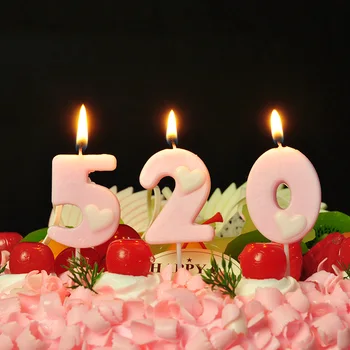 

Pink Love Number Candles A Cake Shimmer and Shine Party Cake Topper Candle Kids Baby Birthday Annivesary Party Decoration
