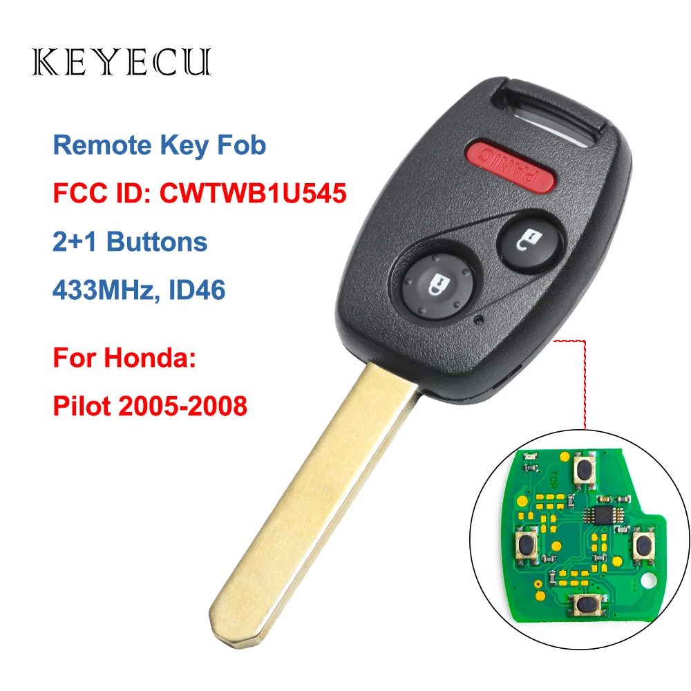 Keyecu для Honda Pilot 2005 2006 2007 2008 CWTWBIU545 ID46 микросхема 433 МГц 3 / 2 + 1 кнопки|Ключ от авто| |