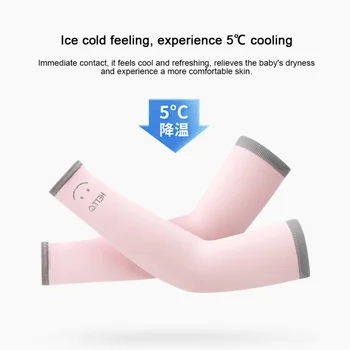 

1 Pair 50+ Cooling Sunblock Sleeves Outdoor Arm Warmers Cycling Sleeves Kids Arm Sleeves Children Anti-UV UPF