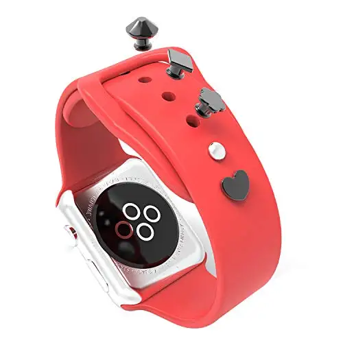 

Metal Decorative Rings Loops Watch Band Charms Compatible for Apple Watch Series 1/2/3/4/5 sport Band