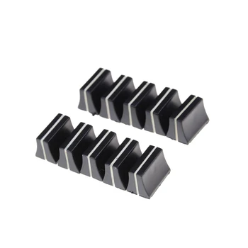 

10pcs Slide Potentiometer Mixer Fader Knob 19mmLx12mmW for 4mm Shaft WF Switch Cap Black