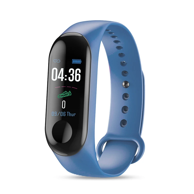 M3 смарт-браслет Bluetooth спортивные часы умные часы для мужчин кровяное давление водонепроницаемый пульсометр фитнес-браслет здоровье браслет - Color: blue
