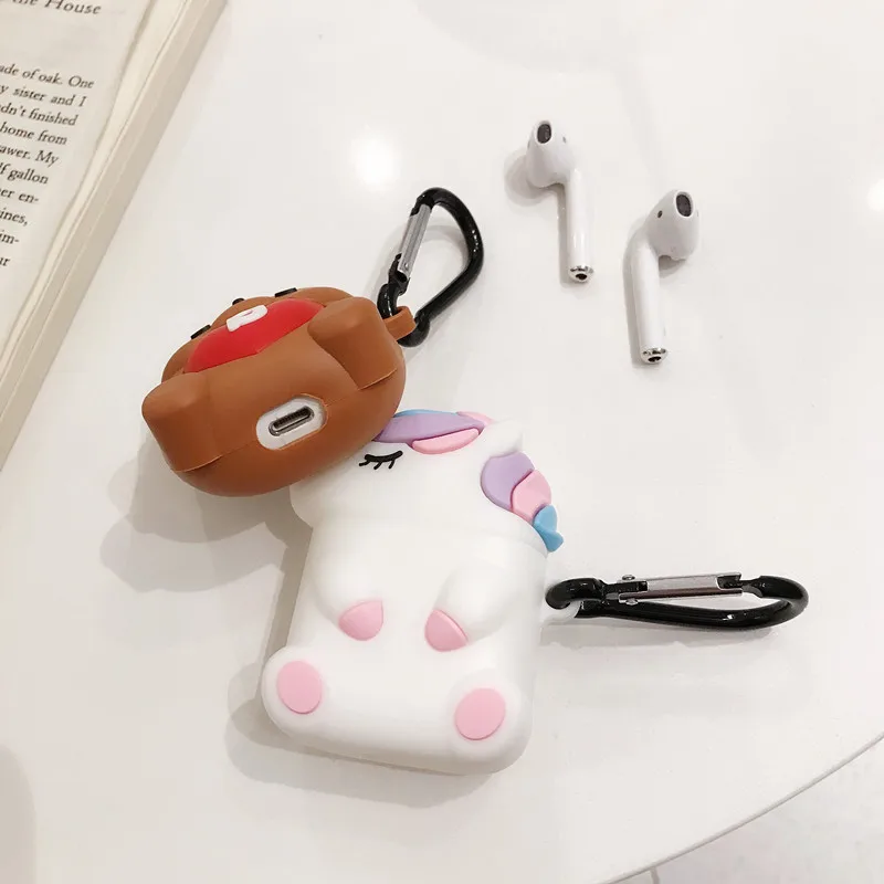 Для apple Bluetooth Гарнитура 3D Классический японский мультфильм наушники чехол для airpods 1 2 мягкий силиконовый защитный чехол с крючком