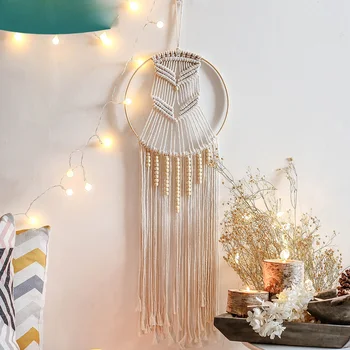 

Bohemian Woven Tapestry Decorative Pendant Decoration Wall Hanging Dream Catcher Macrame Psychedelic Indian Fabric
