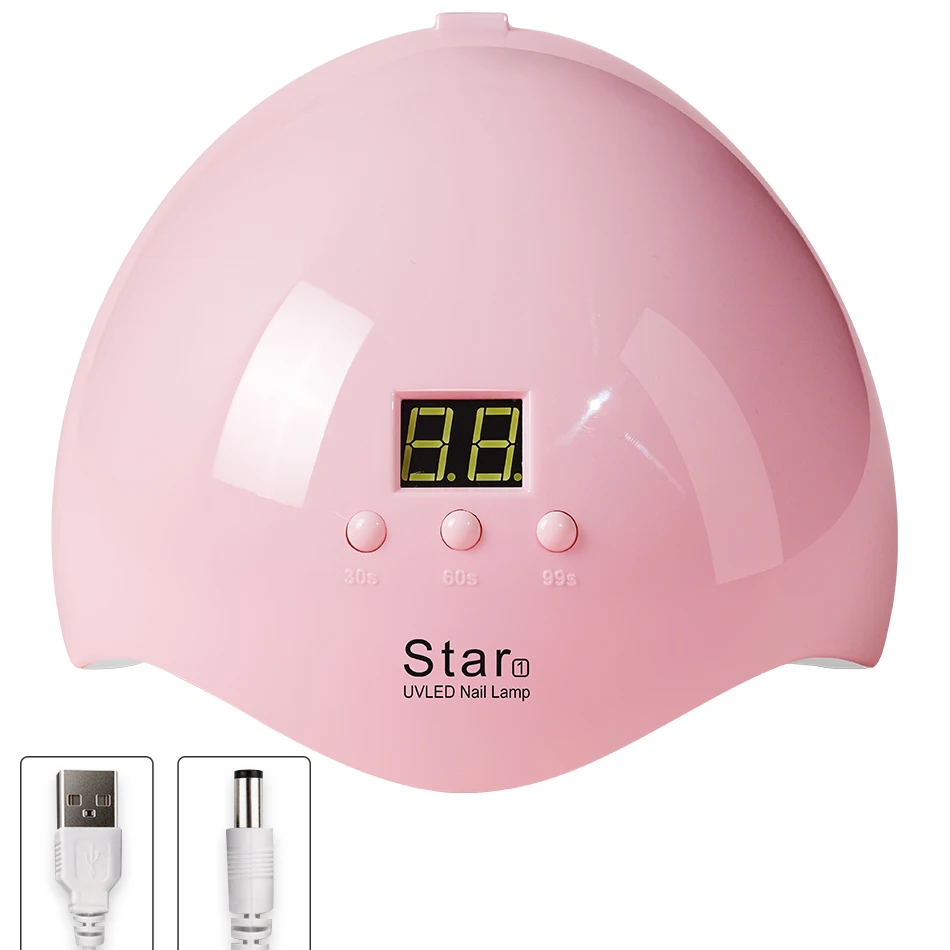 ROHWXY Star2 72 Вт сушилка для лака для ногтей УФ светодиодный гель-лампа ледяная лампа для сушки всех гель-лаков для маникюра с инструментом для использования DIY дизайн - Цвет: Star1 48W Pink(USB)