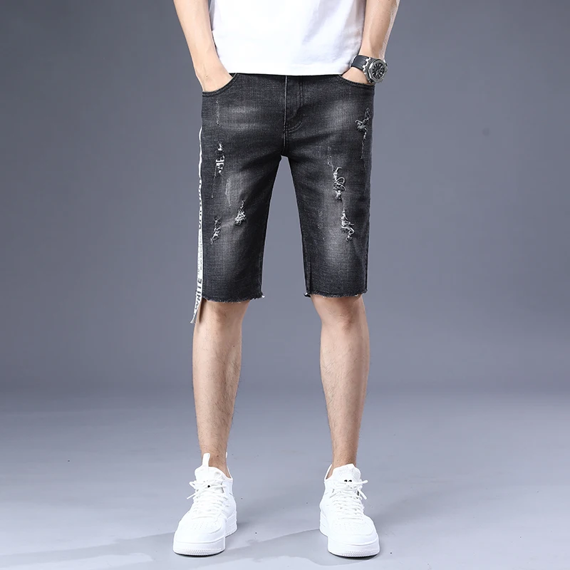 Милая популярная Для мужчин весна Высокое качество джинсовые шорты мужские Хлопковые джинсы Прямые мужской синий VogueShort джинсы Для мужчин s Размеры 26-26