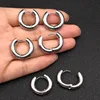 6pcs/lot Thick 3.0mm 4.0mm 5.0mm Stainless Steel Circle Hoop Earrings For Women Girls Gold Silver Color Round Geometry Earrings 4