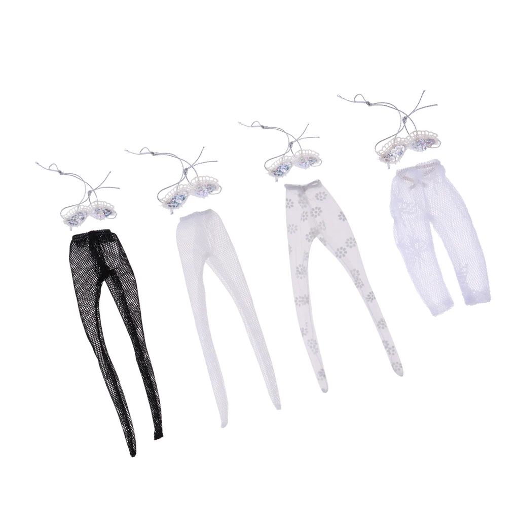 4 Set Doll Garments Sweet Tops & Lace Fishnet Panty-Hose Stocking Shorts For  Dolls Dress Up