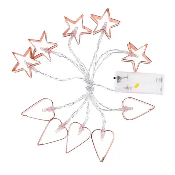 

Hollow Star Heart 10LED Fairy String Light Wedding Energy Saving and Environmental Protection Garland Lamp Party Home Decor
