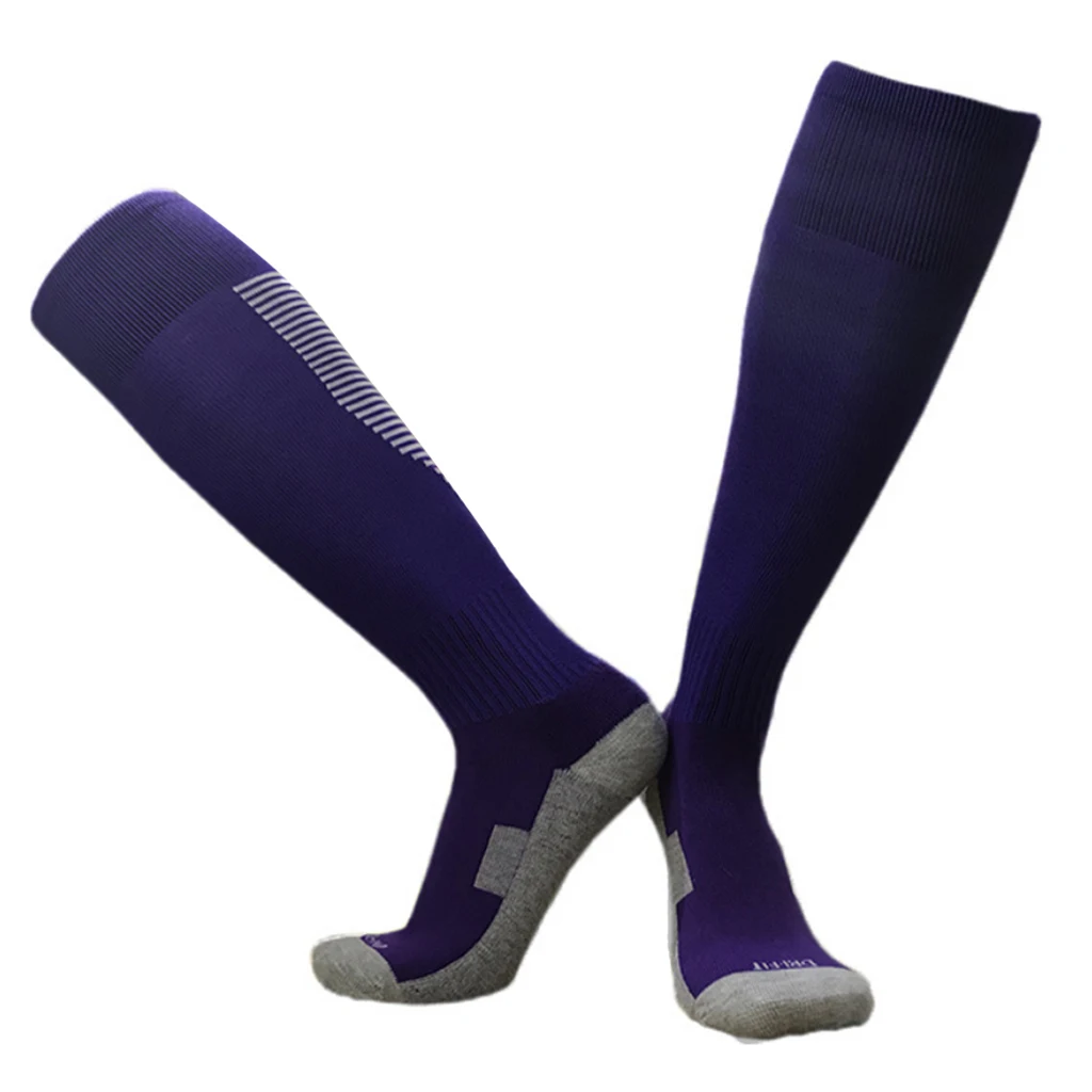 Football Socks Knee High Stripe Athletic Socks Sport Game Compression Stockings Breathable for Men Adults 