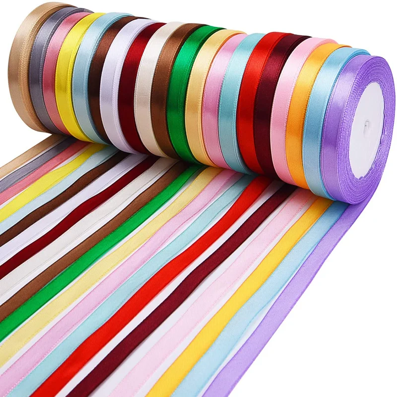 Ribbon Decoration Satin Ribbons Ribbon Supplies Grosgrain Ribbon Christmas Ribbon Satin Ribbon Stitch Ribbons 25Yard/Roll Grosgrain Satin Ribbons DIY Wedding Christmas Party Decoration 6mm-40mm Bow Craft Card gift tapes flowers accessories