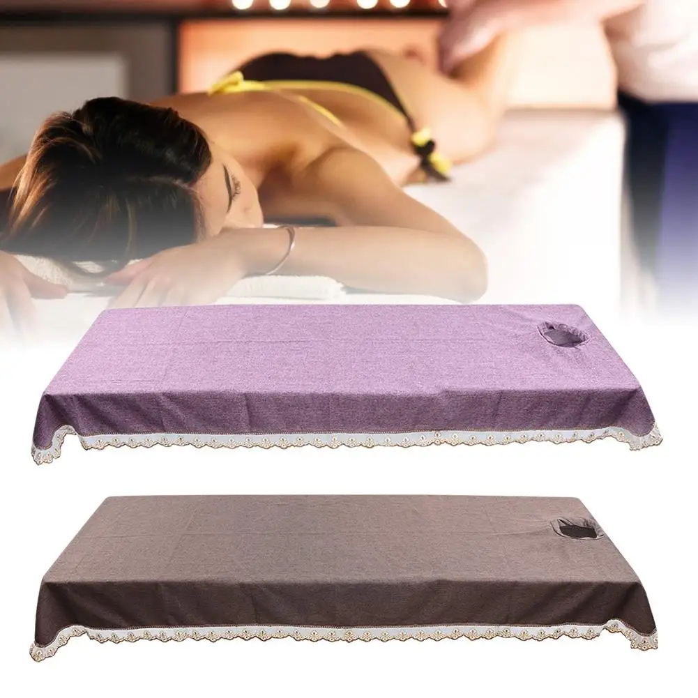 Beauty Salon Massage Sheet Body SPA Table Bed Cover Sheet with Face Breath Hole Skin Care Machine 3