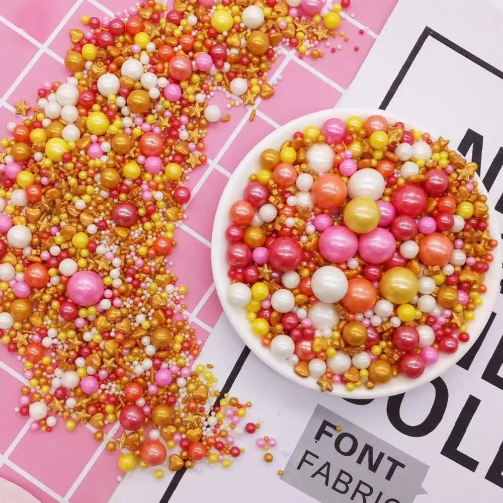 

Sugar Pearls ~ Multi Pastel Mix Pink,White,Gold
