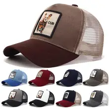 Новая модная вышитая сетчатая бейсболка s для мужчин и женщин, бейсболка в стиле хип-хоп, летняя дышащая Кепка с изображением животных, фермы, дальнобойщика, Регулируемая Кепка