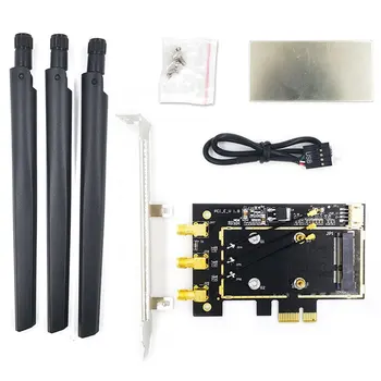 

WTXUP MINI PCIE to PCIE AC Wireless Network Card Adapter Card BCM94352 7260AC AR5B229 1200Mbps WiFi Adapter