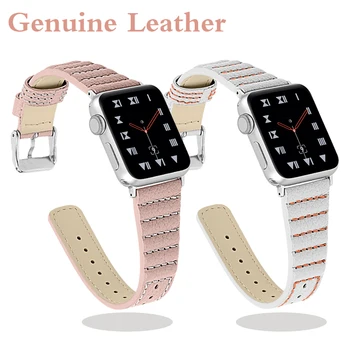 

Leather loop strap for Apple watch band correa 44mm 42mm watchband iwatch 40mm 38mm 4/3/2/1 Bracelet for apple watch Accessories
