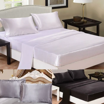 

Solid Color Bedding Set Luxury Bed Sheet Pillowcase Sets 3-4pcs Family Bed Sets Home Textile for Bedroom