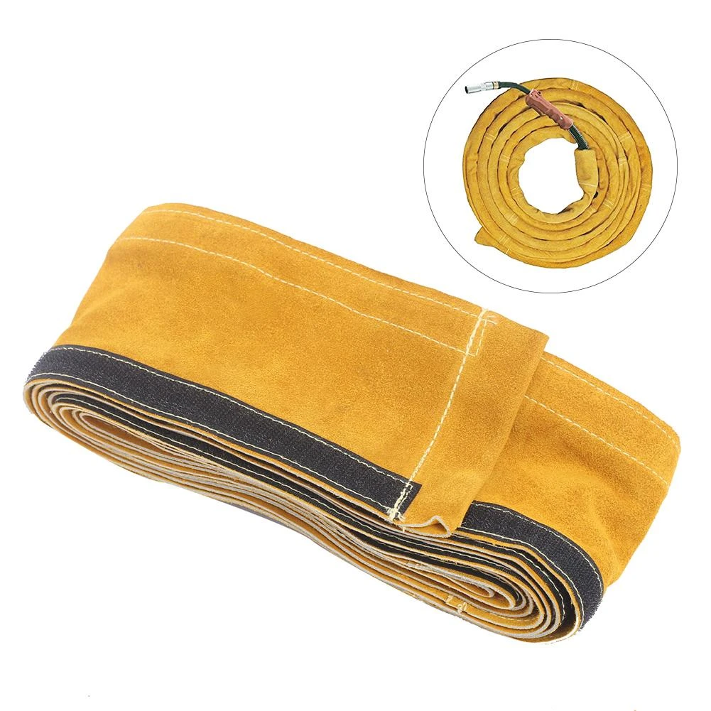 wooden tool chest Protective Cover for Welding Torch Cable Cover Waterproof Flame Resistant Leather Stitched Protective Sleeve #40 small tool pouch
