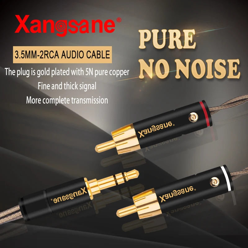 Аудиокабель xangразный одноточечный с двумя штекерами 3 5 мм разъем RCA лотосами