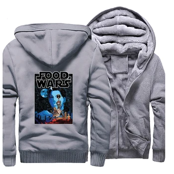 

Food Wars Retro Printed Winter 2019 Hot Sale Sweatshirts Men Raglan Hip Hop Coat Thick Fashion Funny Hooded Streetwear Clothing