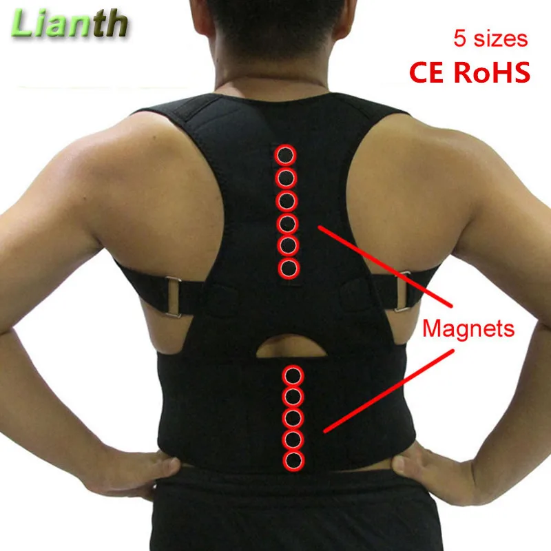 

Lianth Magnetic Therapy Back Posture Corrector for Men Women Student Back Pain Relief Adjustable Braces Shoulder Support T174OLA