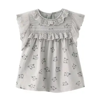 

6pcs/lot Girls T-shirt girl tee Cats summer girls tops t shirt 2-7T sylvia 595476761706