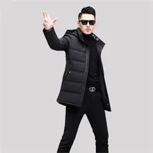 Высокое качество размера плюс зимний утиный пух Мужская брендовая одежда 90% белый утиный пух куртки с капюшоном бесшовные теплые пуховики YH628