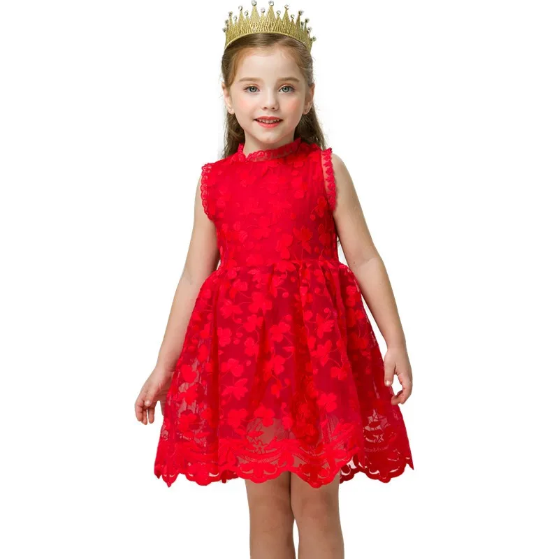 New Year Red Party Dress For Girls Flower Wedding Dresses Baby Girl Birthday Children Kids Clothes Boutique Clothing | Детская одежда и