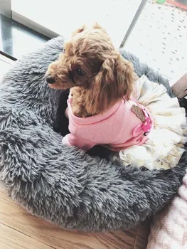 

Round Winter Warm Sofa Pet Dog Calming Bed Comfortable Donut Cuddler Dog Kennel Soft Washable Dog And Cat Cushion Bed