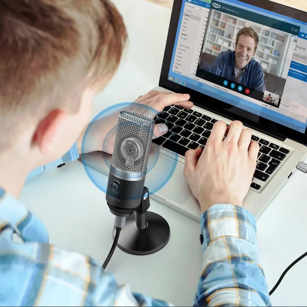FIFINE USB Microphone for laptop and Computers for