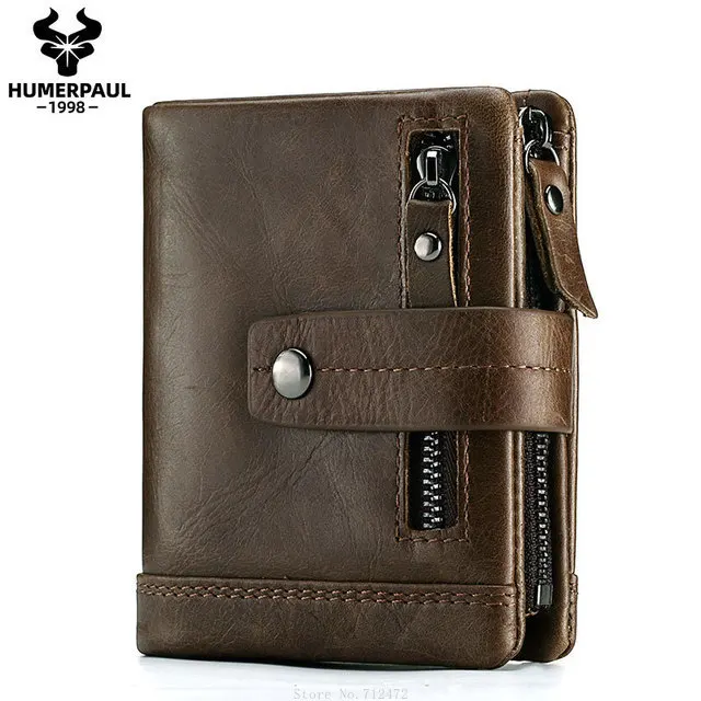

Male Genuine Leather Wallet Zip Buckle Multifunctional Clutch Business Men's Multi-card Coin Purse