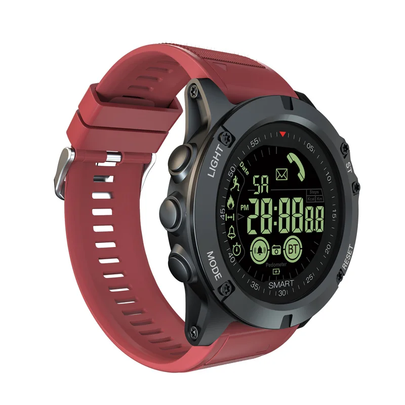 Спортивные Смарт-часы для мужчин и женщин, светящиеся Bluetooth цифровые часы, шагомер, водонепроницаемые Смарт-часы, напоминание о звонке для iOS Android Phone - Цвет: Red