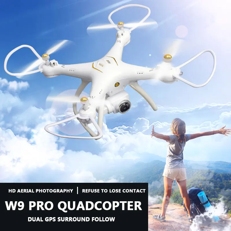 W9 PRO Дрон gps Дрон Wi-Fi FPV с камерой HD 720P wifi FPV следуем за мной объемный режим удержания высоты RC Квадрокоптер игрушки