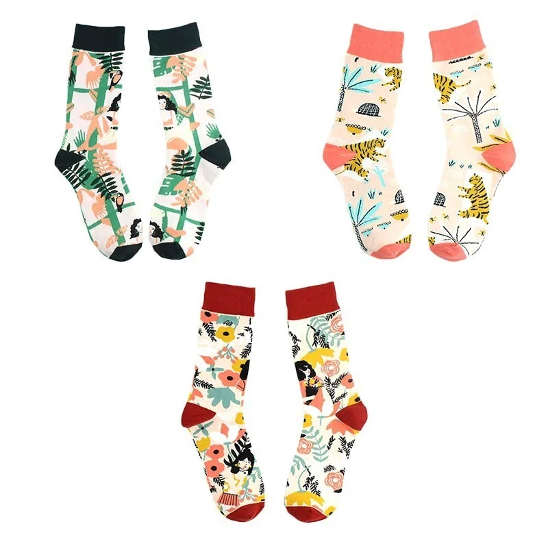 CHAOZHU 80s 90s young vintage swag fashion cool art sox забавная картина девушки сладкий гранж эстетический Креативный дизайн счастливые носки