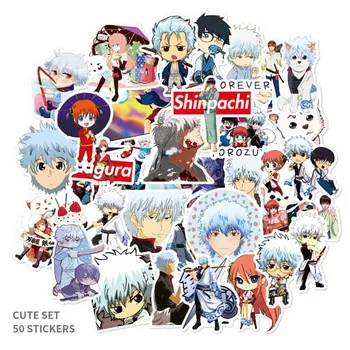 

50pcs Japanese Anime GINTAMA Stickers Kids Classic Toys Takasugi Shinsuke Cartoon Anime DIY Bus ID Card Stickers Kids Gifts Toy