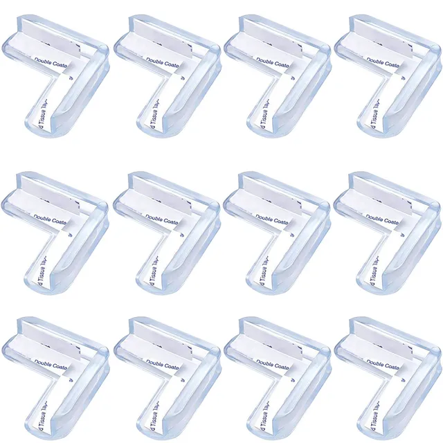 12Pcs Corner Guards Baby Safety L Shape Transparent Protector Cover Children Protection Furnitures Edge Corner Guards Cover 2