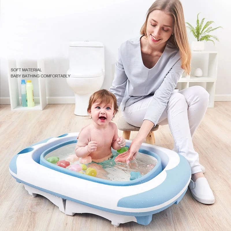 

Foldable Baby Bathtub PP Material Non-slip With Wercury Thermometer Children's Bathtub Newborn Baby Bath For Bathroom Product