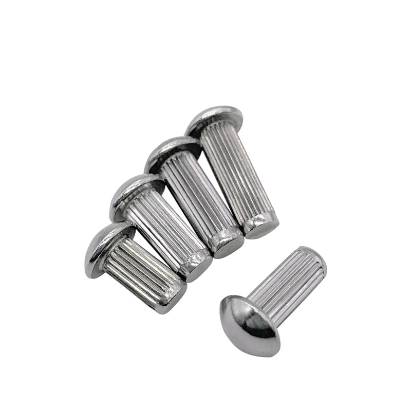 30pcs M3 stainless steel round head knurled rivets pan headed solid ...