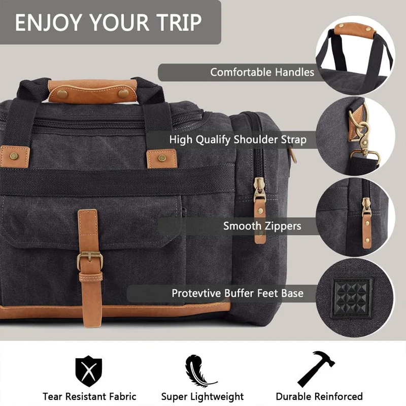 MARKROYAL Travel bags Canvas 50L Large Travel Duffle for Overnight